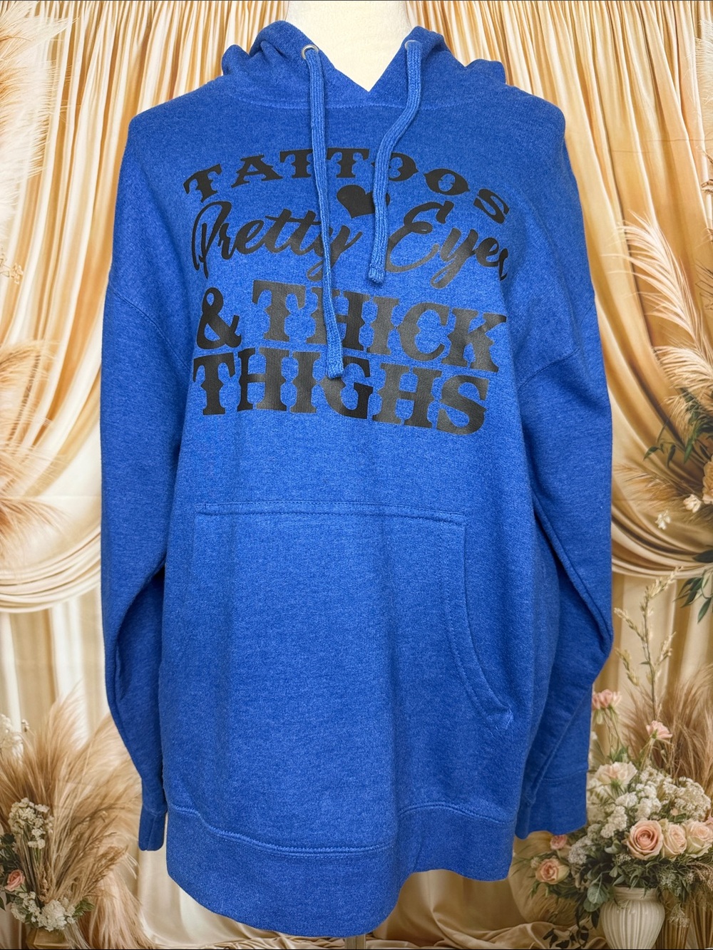 Blue Graphic Hoodie Sweatshirt with Bold Chest Print